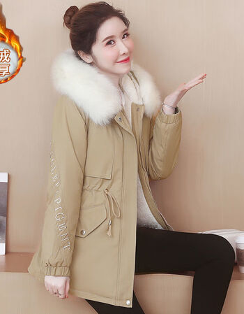 派克服短款可卸内胆冬季棉服女2021新款小个子派克服女潮流棉衣羊羔毛