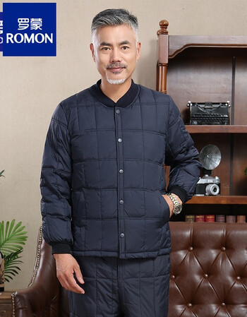 罗蒙romon中老年男士羽绒服内胆套装冬季爸爸装加厚羽绒裤保暖内衣两