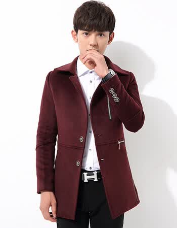 风衣男薄款大衣韩版修身褂子男士外套帅气呢子大衣官方旗舰店海澜之家