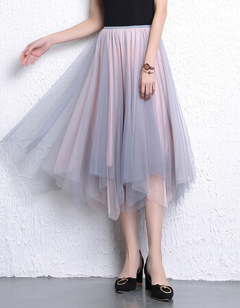 比你潮网纱裙半身裙不规则女2018春夏季新款温柔风仙女裙超仙蓬蓬裙纱