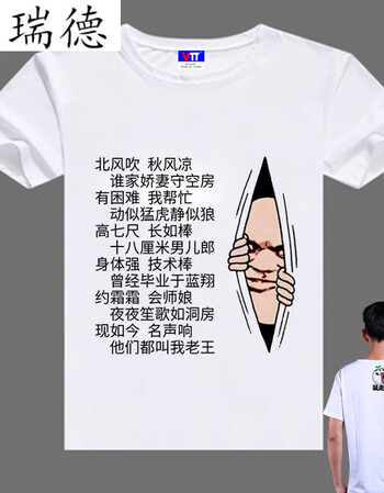 名瑞德内涵段子搞笑文字暴走漫画男短袖t恤带文字定制