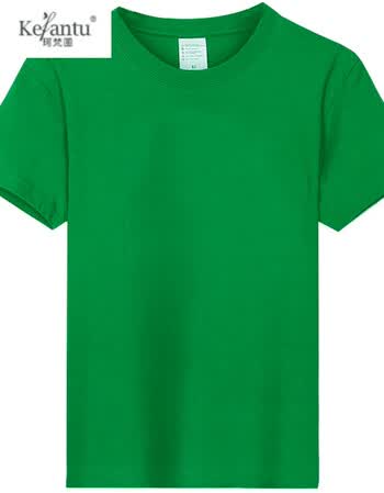 订制衣服t恤工作服字母logo棉短袖印图案定做班服广告衫照片新 绿色