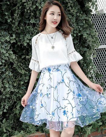 紫蒙新款夏季韩版时尚潮高中初中生女生夏装套装短裙2图片