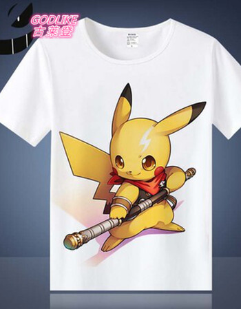 古莱登口袋宠物小精灵皮卡丘动漫周边衣服男女夏季宽松短袖t恤童装 9