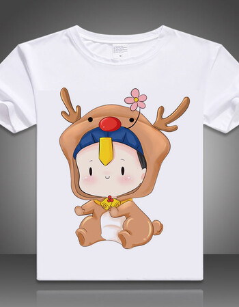 快乐嘉人夏季僵小鱼萌萌 可爱卡通动漫周边 小僵尸 宽松男女t恤短袖