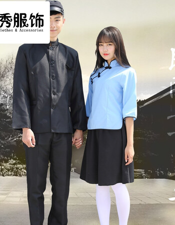 民国风学生装演出服五四青年装女中山服男复古毕业舞台大合唱班服