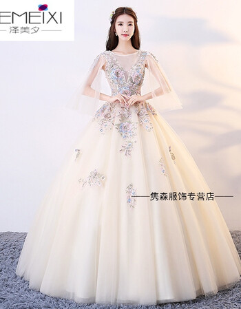 晚礼服蓬蓬裙独唱主持演出服声乐艺考学生唱歌美声礼服女长款显瘦
