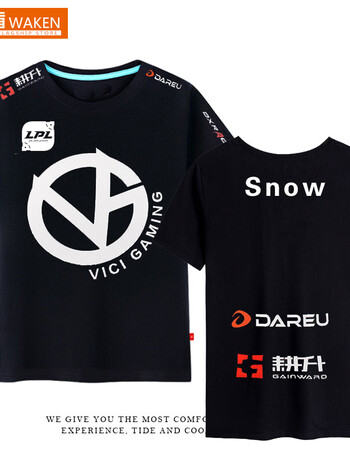 vg战队队服t恤男出征服夏季赛lpl新款荣耀队服短袖男运动t恤 6 snow