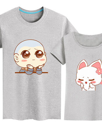 珂梵图微信qq表情包给我来个小和尚男女情侣装衫夏装短袖半袖t恤上