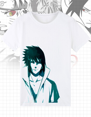 我爱罗旗木卡卡西短袖 男女夏季情侣装 q版鸣人佐助 白t恤 宇智波佐助