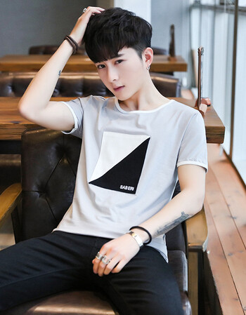 南极人男孩子帅气t恤男士夏季新款圆领15岁青少年短袖