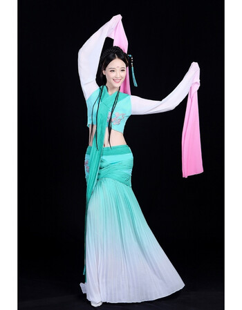 【新品促销】原版采薇舞蹈服装古典舞水袖孔子舞剧汉服踏歌秀色水墨凉