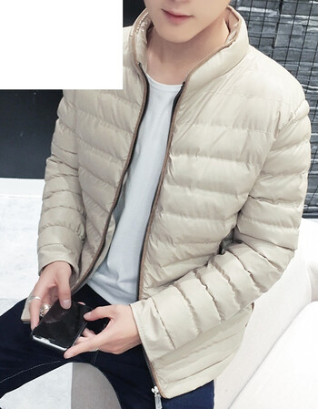 男士棉衣皮夹克青少年保暖棉袄外套生秋冬装加厚衣服棉服潮 h02卡其 l