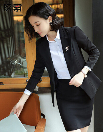 玖索小西装女2017新款职业装女装套装修身女士西服正装ol商务工作服
