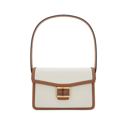 KATE SPADE 女士katy系列日光白拼色牛皮中号单肩包 K8970 100