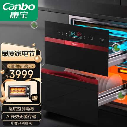 康宝（Canbo）消毒柜 嵌入式 家用 厨房餐具碗筷二星级高温消毒碗柜 XDZ120-EN910