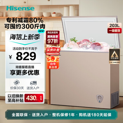 海信（Hisense） 203升 一级能效家用冰柜 冷藏冷冻转换冷柜 节能省电单门小冰柜BD/BC-203NUD