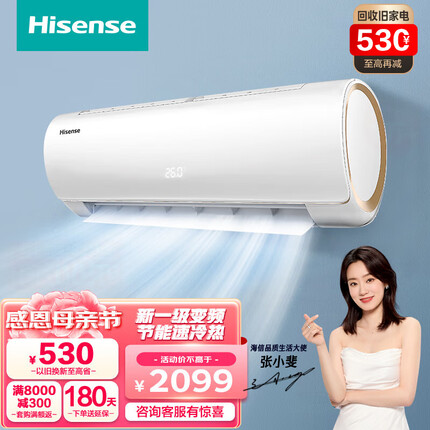 海信（Hisense）速冷热1.5匹新一级空调挂机 变频冷暖智能低音卧室壁挂式EF20A1