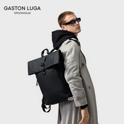 GASTON LUGA双肩包石墨黑16英寸电脑大容量背包男时尚潮流休闲旅行学生书包
