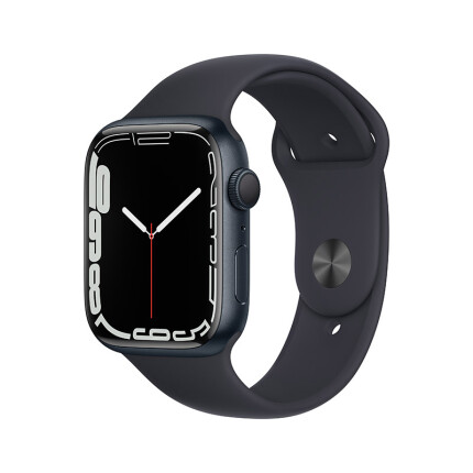 Apple Watch Series 7 智能腕表GPS款45 毫米半夜色铝金属表壳半夜色活动型表带 MKN53CH/A