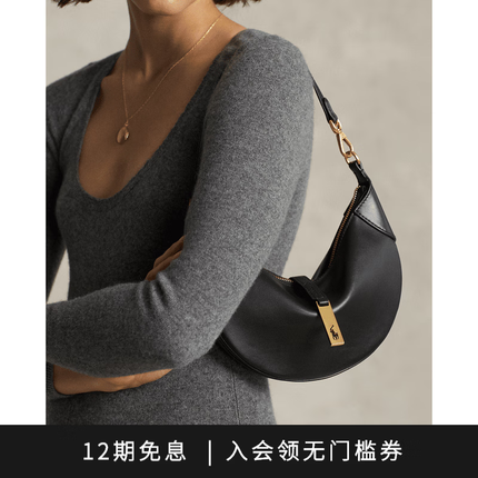 Polo Ralph Lauren Polo ID 女配 经典款皮革迷你单肩包RL51969 001-黑色 ONE