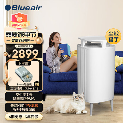 布鲁雅尔（Blueair）空气净化器去除甲醛除螨除沙尘除菌智能控制除异味PM2.5毛屑5410i