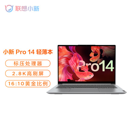 联想笔记本电脑 小新Pro14 14英寸游戏轻薄本(8核标压R7-5800H 16G 512G 2.8K 90Hz 护眼屏)银 全面屏办公本
