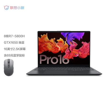 联想（Lenovo） 小新Pro16 标压锐龙版 全面屏轻薄笔记本电脑 R7-5800H 16G 512G GTX1650