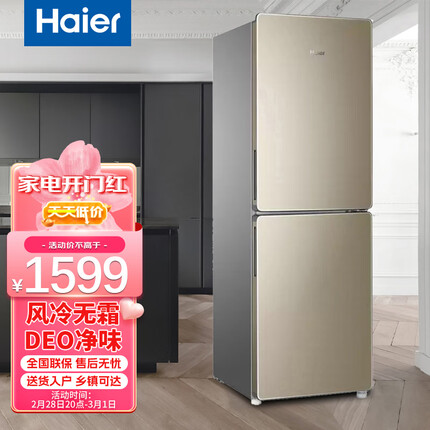 海尔（Haier）190升风冷无霜两门冰箱净味智能家用宿舍租房双门小型冰箱BCD-190WDPT