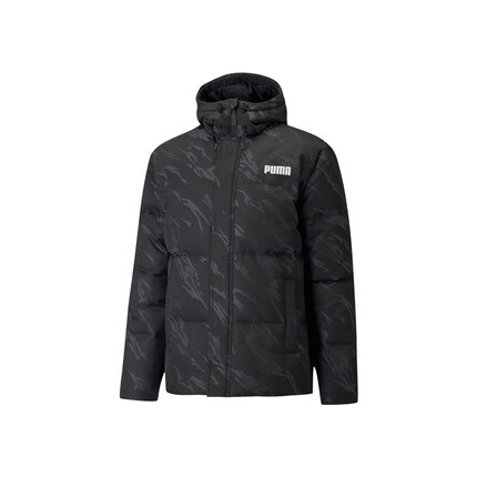 彪马（PUMA）男子休闲连帽羽绒服 DOWN JACKET 846320 黑色-01 M(175/96A)