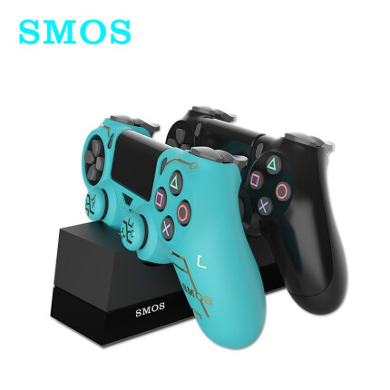 司摩士 PS4 SLIM PRO游戏手柄座充手柄双充PS4配件SMOS官方原装 黑色