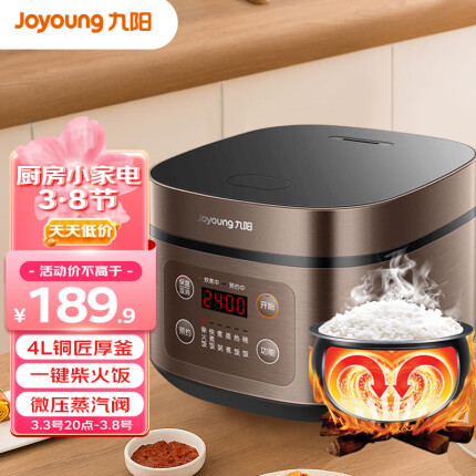 九阳（Joyoung）肖战推荐电饭煲电饭锅4L大火力柴火饭智能预约多功能焖煮防溢家用电饭煲F-40FZ815