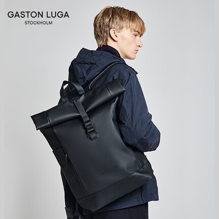 GASTON LUGA書包男大學(xué)生書包雙肩包防水大容量16英寸筆記本電腦背包通勤戶外 石墨黑