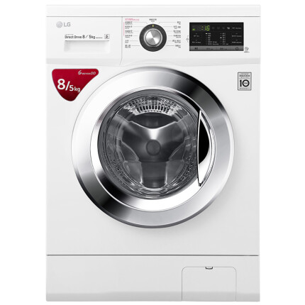 LG WD-AH455D0 8公斤 DD变频 滚筒 洗烘一体洗衣机 静音 LED触摸屏 洁桶洗 6种智能手洗（奢华白）