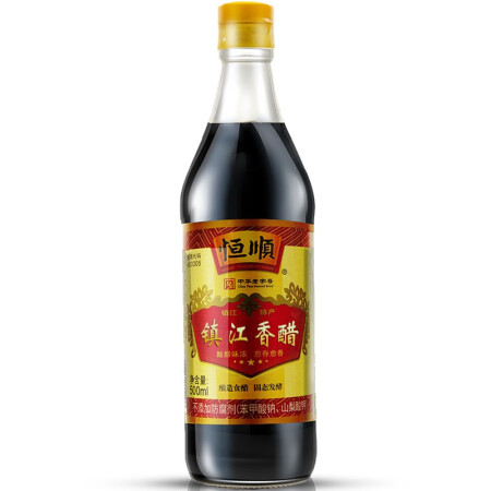 恒顺 糯米酿造一级镇江香醋 凉拌调味海鲜饺子醋 500ml