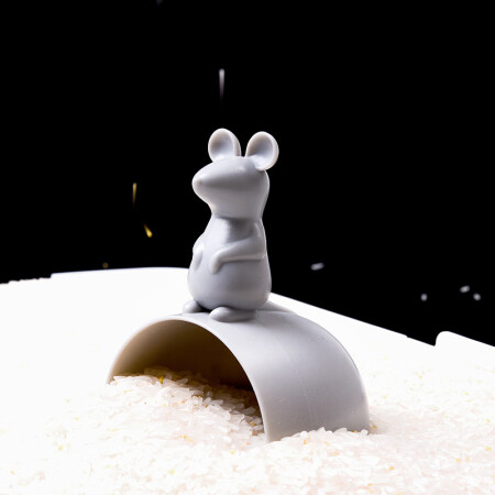 木杰 家用厨房创意卡通造型舀米杯多功能幸运鼠米勺水勺水瓢塑料舀米器 老鼠勺1个装