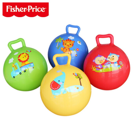 费雪（Fisher-Price）婴儿手抓摇铃球拍拍球小球宝宝充气橡胶皮球 摇摇球*1-颜色随机（有手柄）