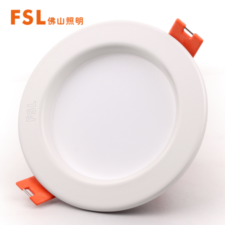 佛山照明（FSL）led筒灯天花灯孔灯 3W金属铝材款 开孔7.5-8.5cm嵌入式洞灯 暖白光3000K漆白