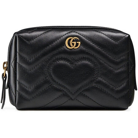 古驰(gucci)奢侈品女包 gg marmont 黑色皮革化妆包 4055794080 black