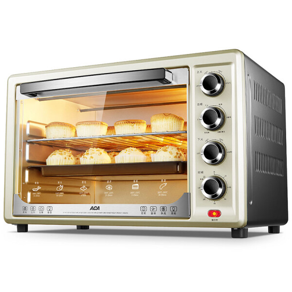 北美電器（ACA）電烤箱家用 32升獨立控溫 旋轉烤叉 內置爐燈ATO-BCRF32