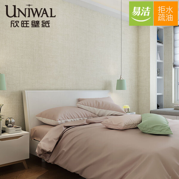 欣旺（UNIWAL） 欣旺壁紙現代簡約功能型壁紙環保無紡布素色純色墻紙臥室客廳電視背景墻