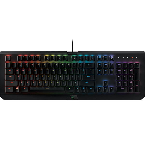雷蛇（Razer）BlackWidow X 黑寡妇蜘蛛X幻彩版 悬浮式游戏机械键盘 黑色绿轴 绝地求生吃鸡键盘