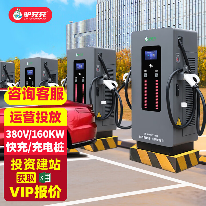 驢充充新能源電動(dòng)汽車充電樁通用直流快充380V 160KW商...