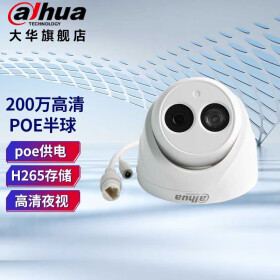 dahua大华dahua摄像头监控室外200万录音监控摄像机红外夜视高清poe网线供电摄像机远程监控器 DH-P20T1 3.6mm 镜头