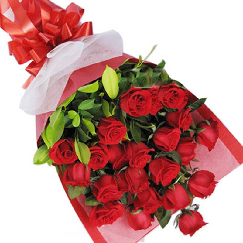 红玫瑰花束+情人节鲜花