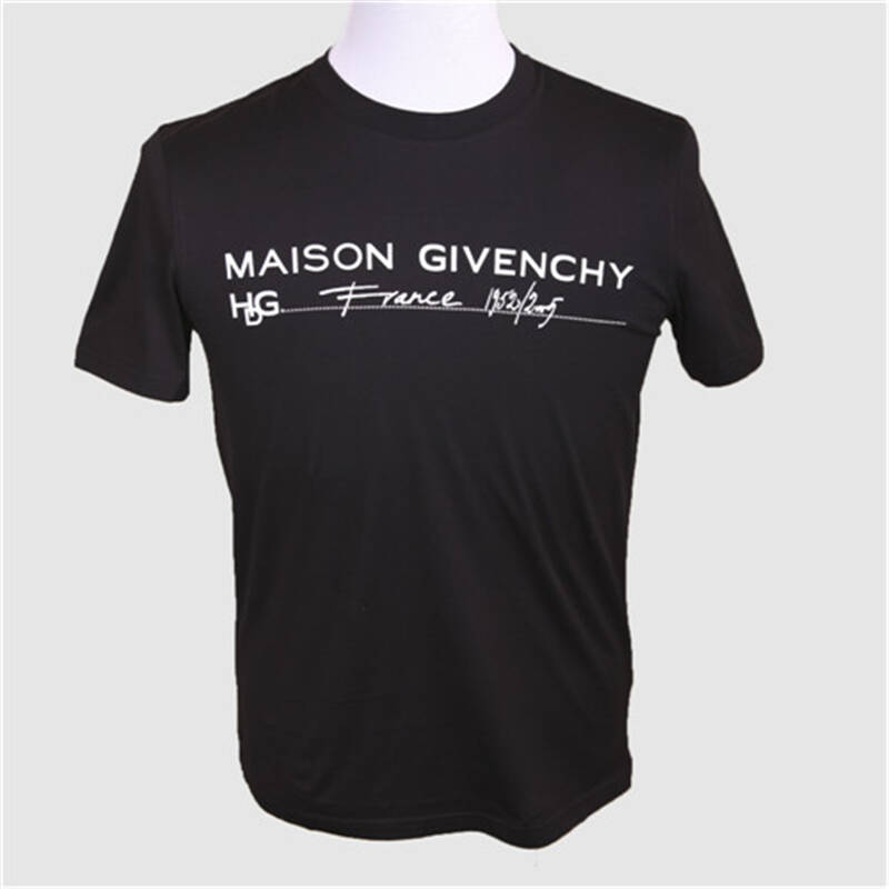 纪梵希 givenchy 男士黑色logo t恤 12f 2751114 001