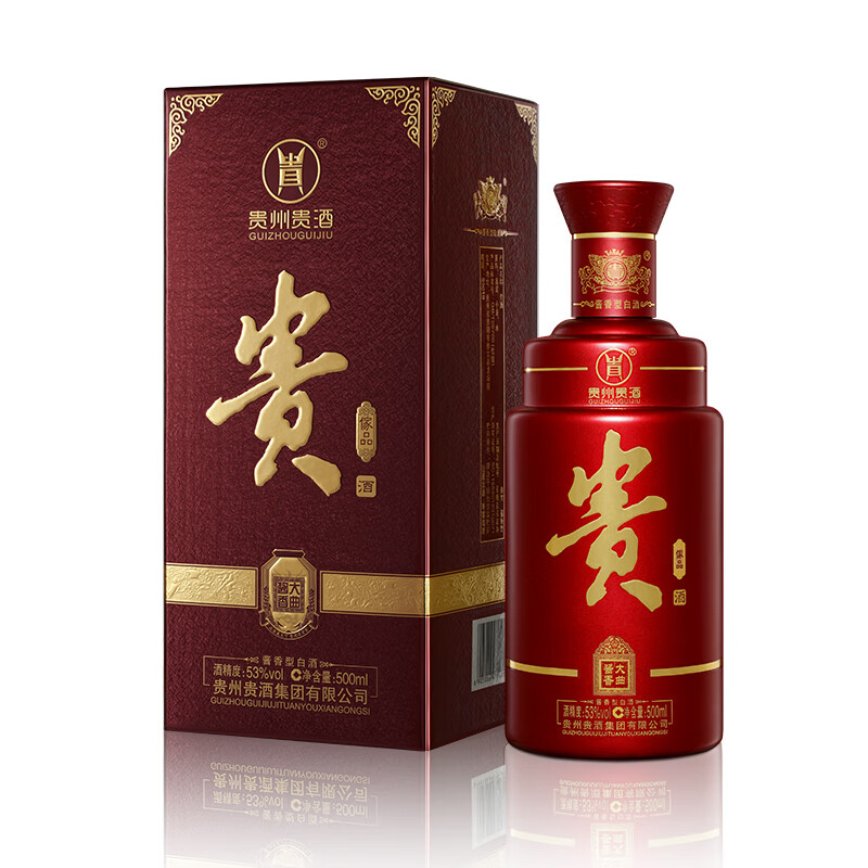 洋河股份 贵州贵酒 贵酒家品 53度 单瓶装白酒500ml 口感酱香型 凑单