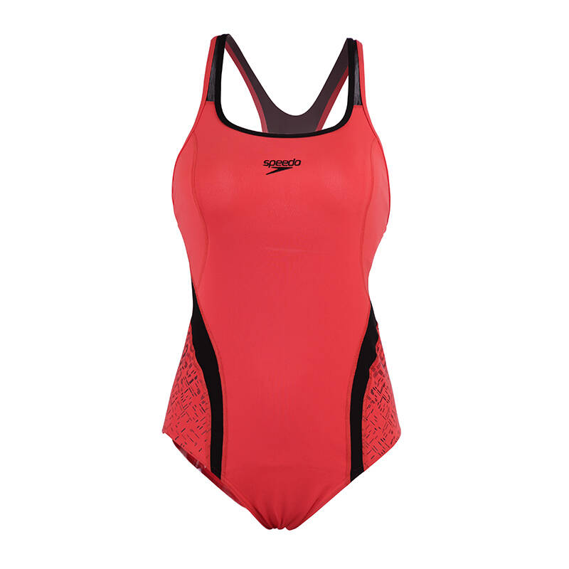speedo速比涛2014新款女士游泳衣连体三角运动款温泉必备410207 粉