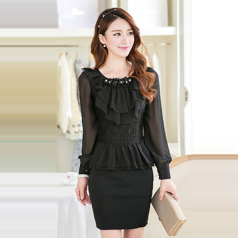 ine2014新款秋装韩版秋季女装修身包裙职业装