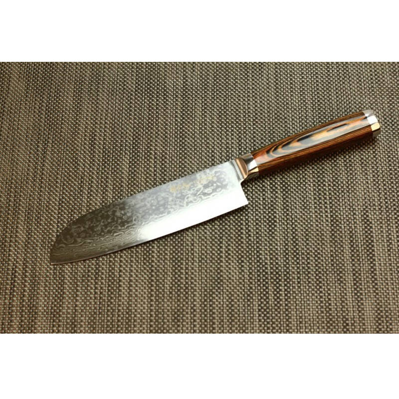 皇家伍德关云长系列中式大马士革彩柄花纹钢菜刀 切肉